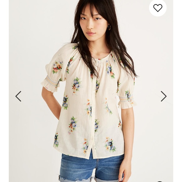 Madewell Tops - Madewell smocked button down floral top